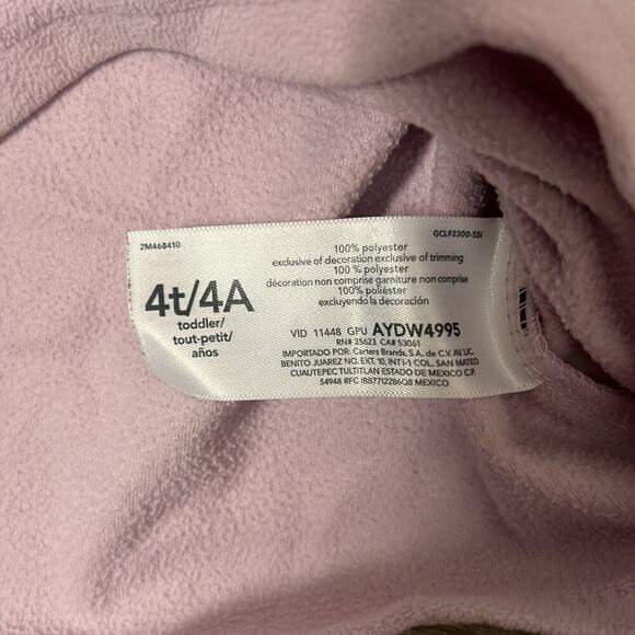 Carter’s Fleece PJ Sleep Top 4/4T - Picture 4 of 6